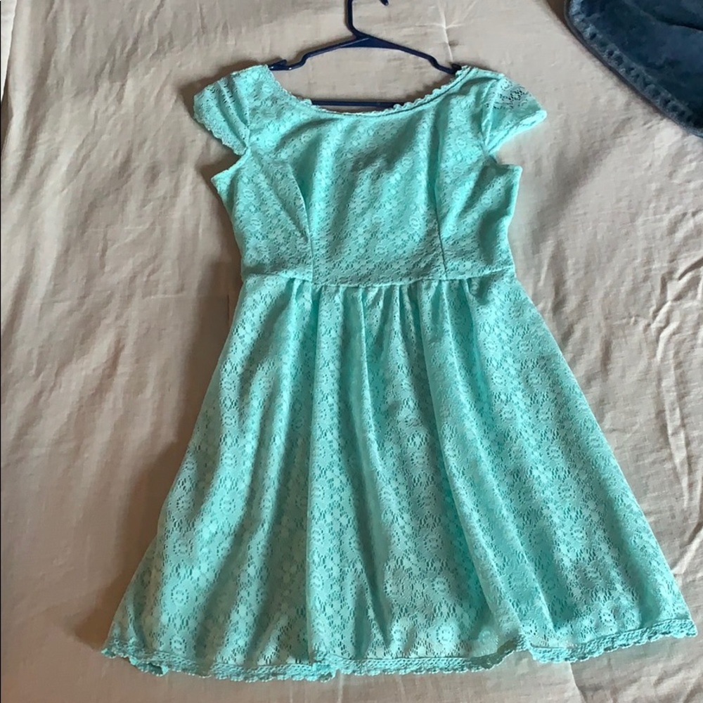 Juniors blue flower dress